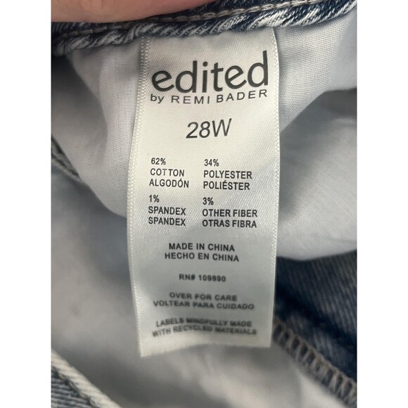 Edited by Remi Bader Jeans Womens 28W Light Wash Wide Leg Crop Raw Hem ERW1008C - Picture 9 of 11